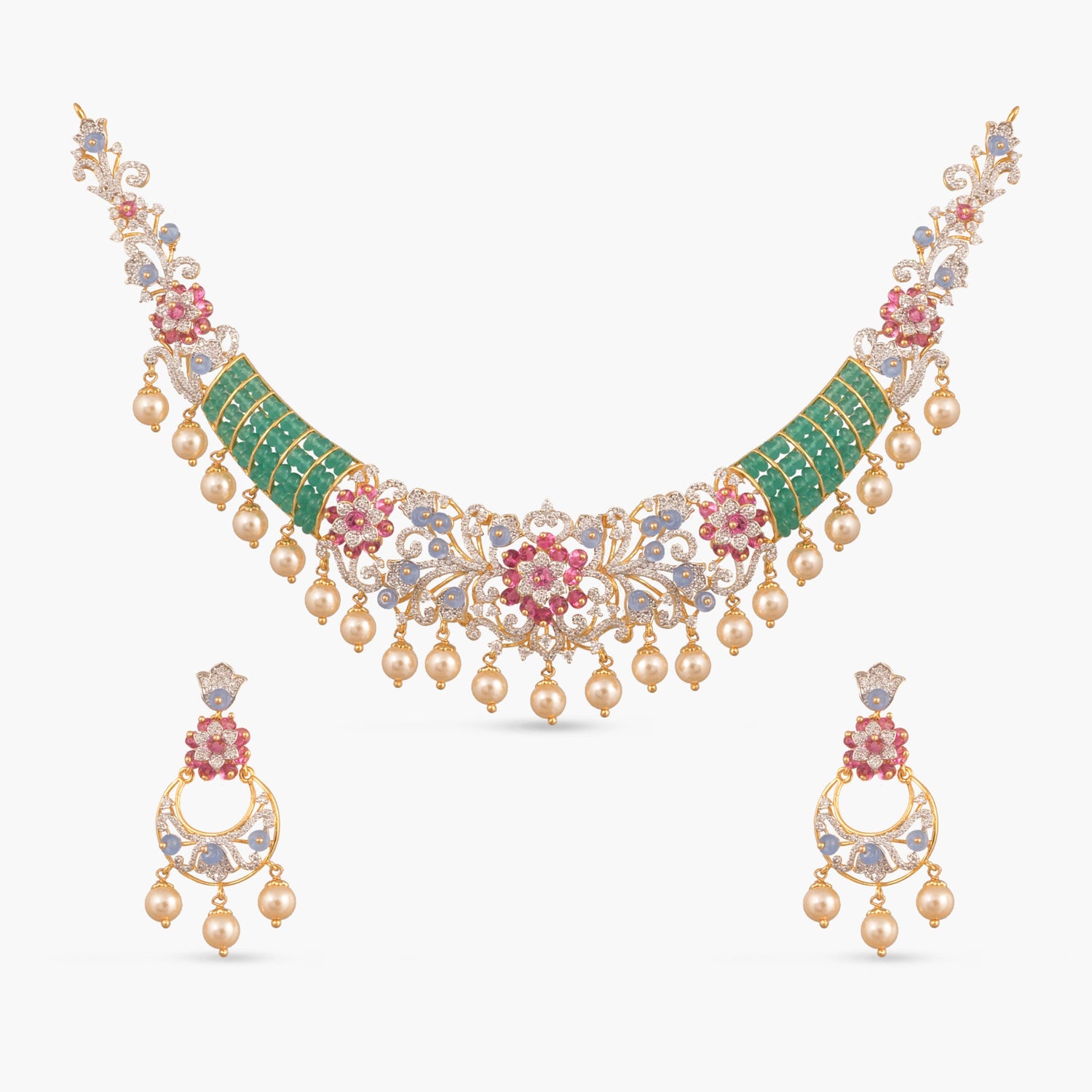 Kiara CZ Silver Necklace Set
