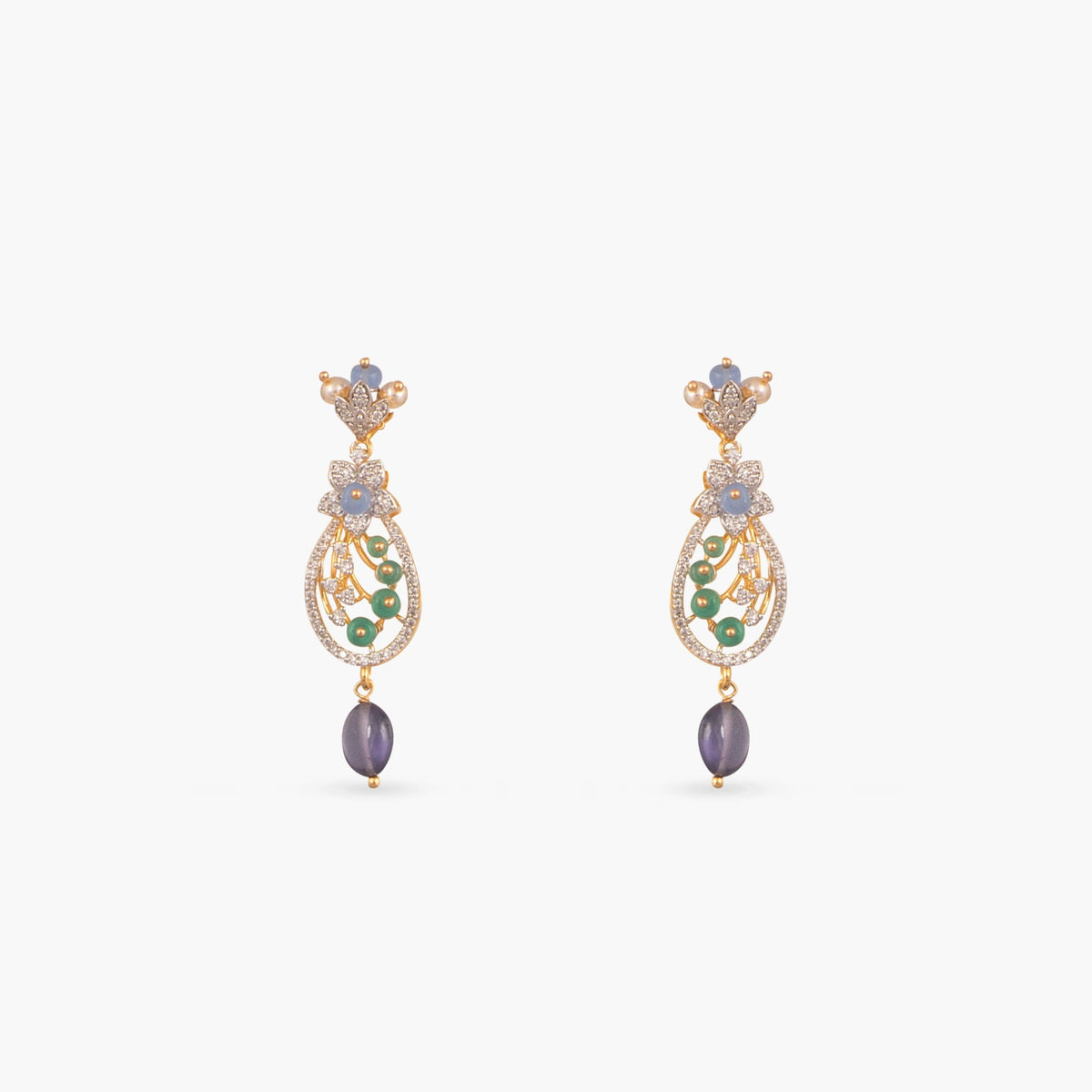 Noorani CZ Silver Necklace Set