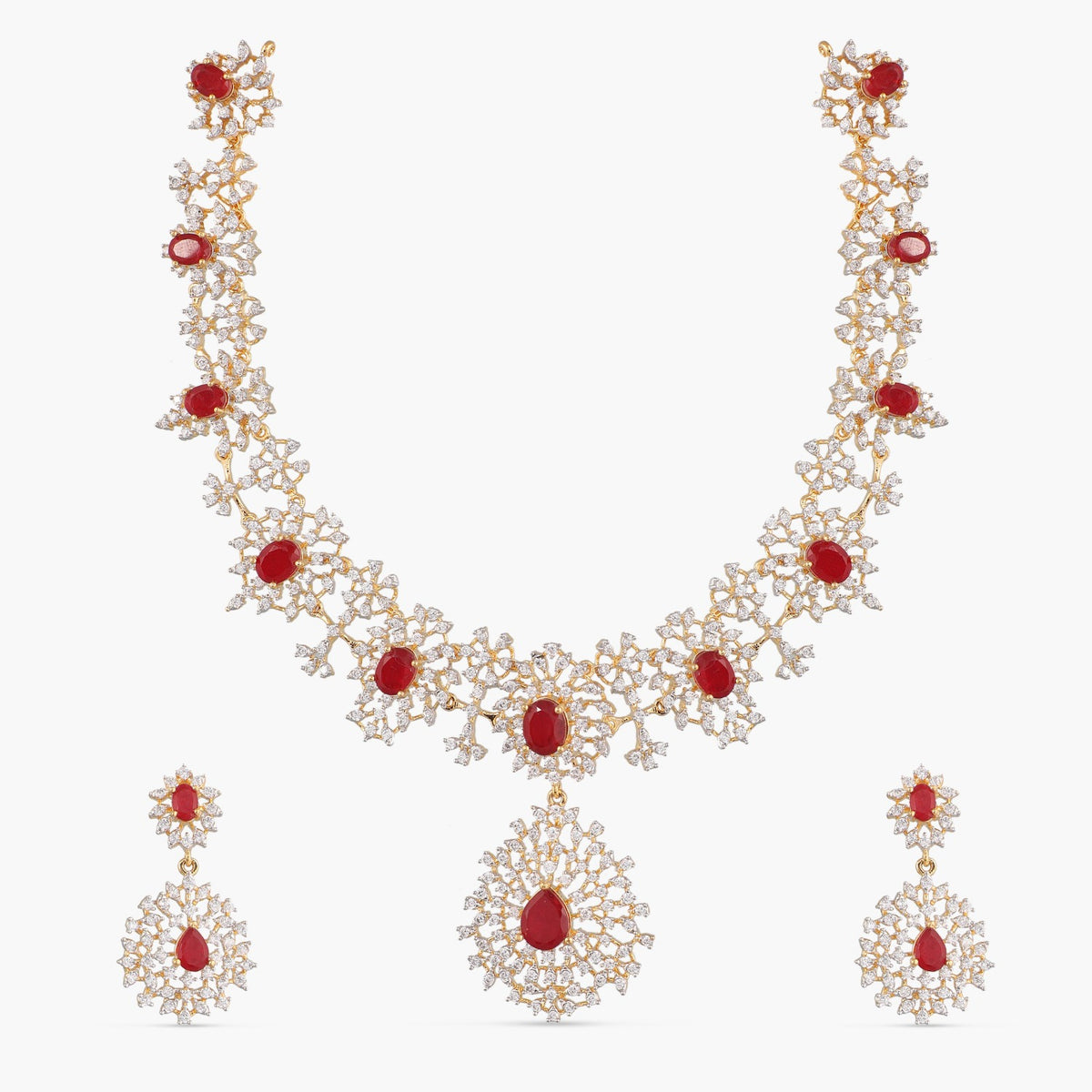 Rosalia CZ Silver Necklace Set