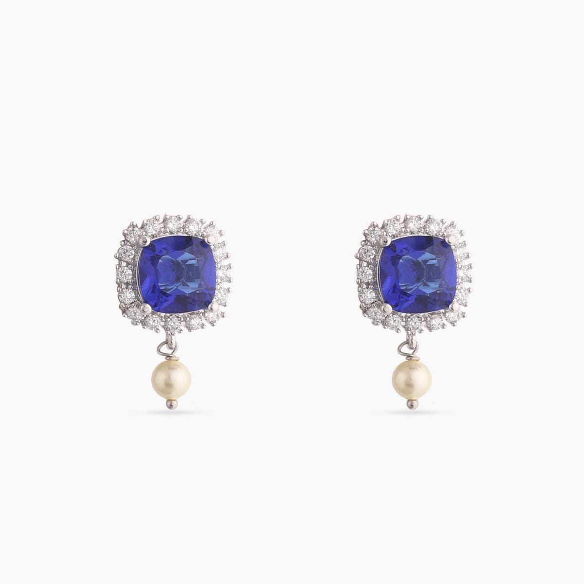 Sapphire Glam CZ Silver Necklace