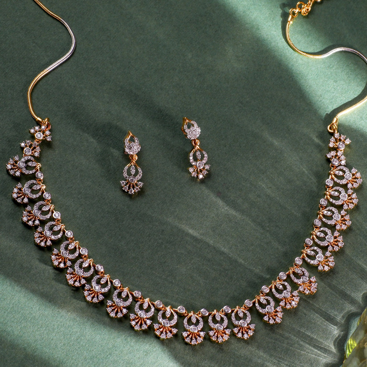 Twinkle CZ Silver Necklace Set