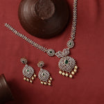 Necklaces Manuja CZ Silver Necklace Set