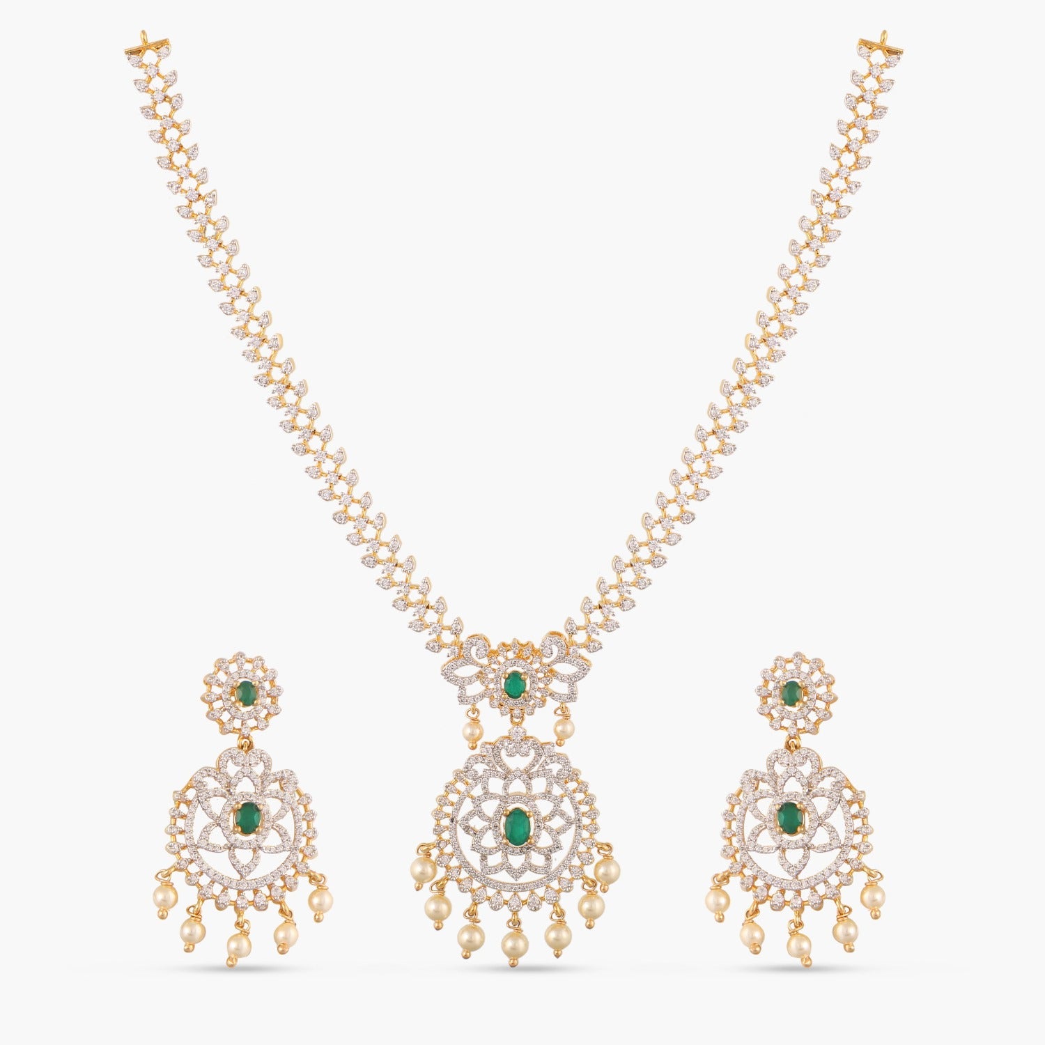 Jane CZ Silver Necklace Set