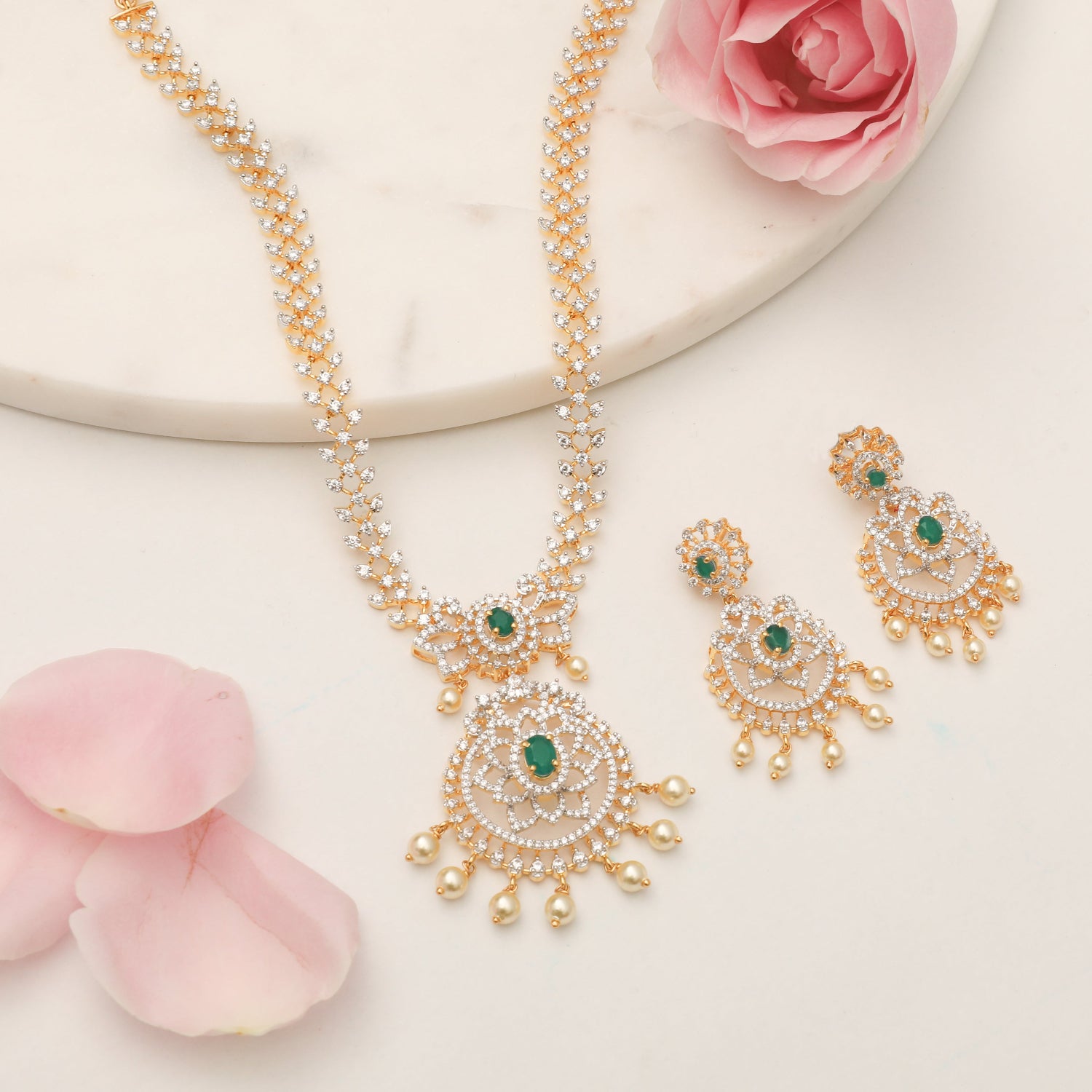 Necklaces Jane CZ Silver Necklace Set