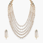 Necklaces Tamanvi CZ Silver Layered Necklace Set