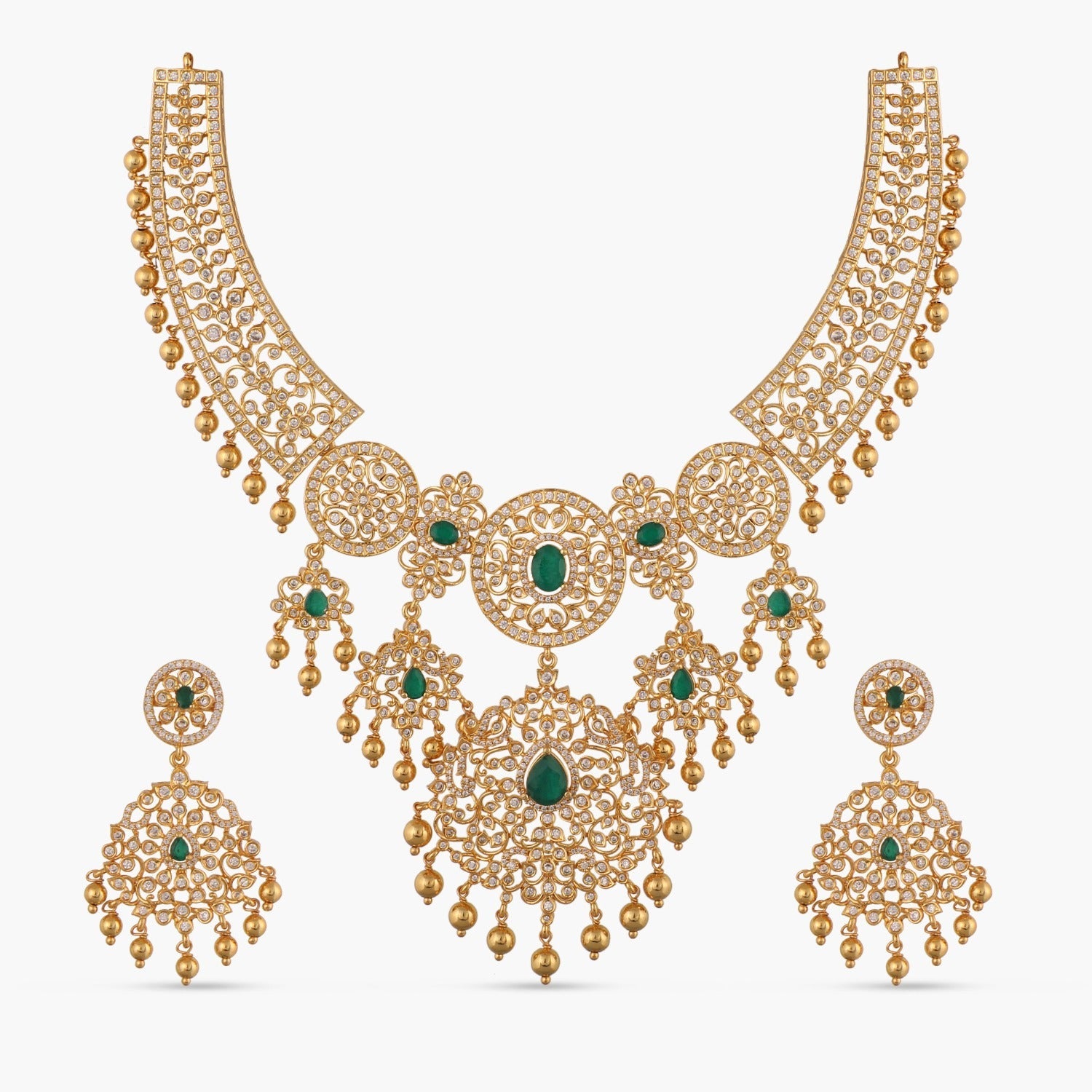 Necklaces Grandeur CZ Silver Necklace Set