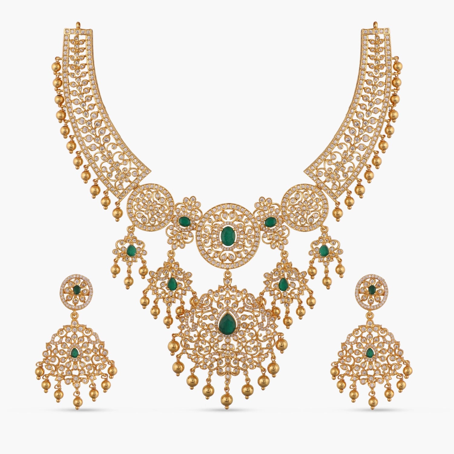 Grandeur CZ Silver Necklace Set