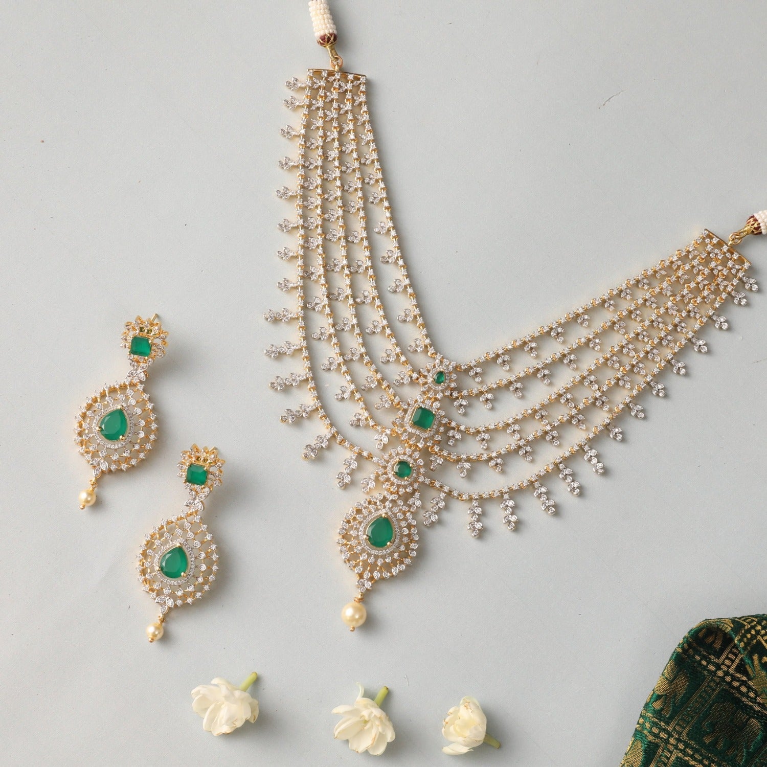 Necklaces Multi-Layer Brillance Silver CZ Necklace Set