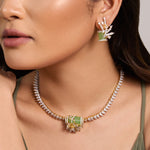 Necklace Begonia CZ Silver Necklace Set