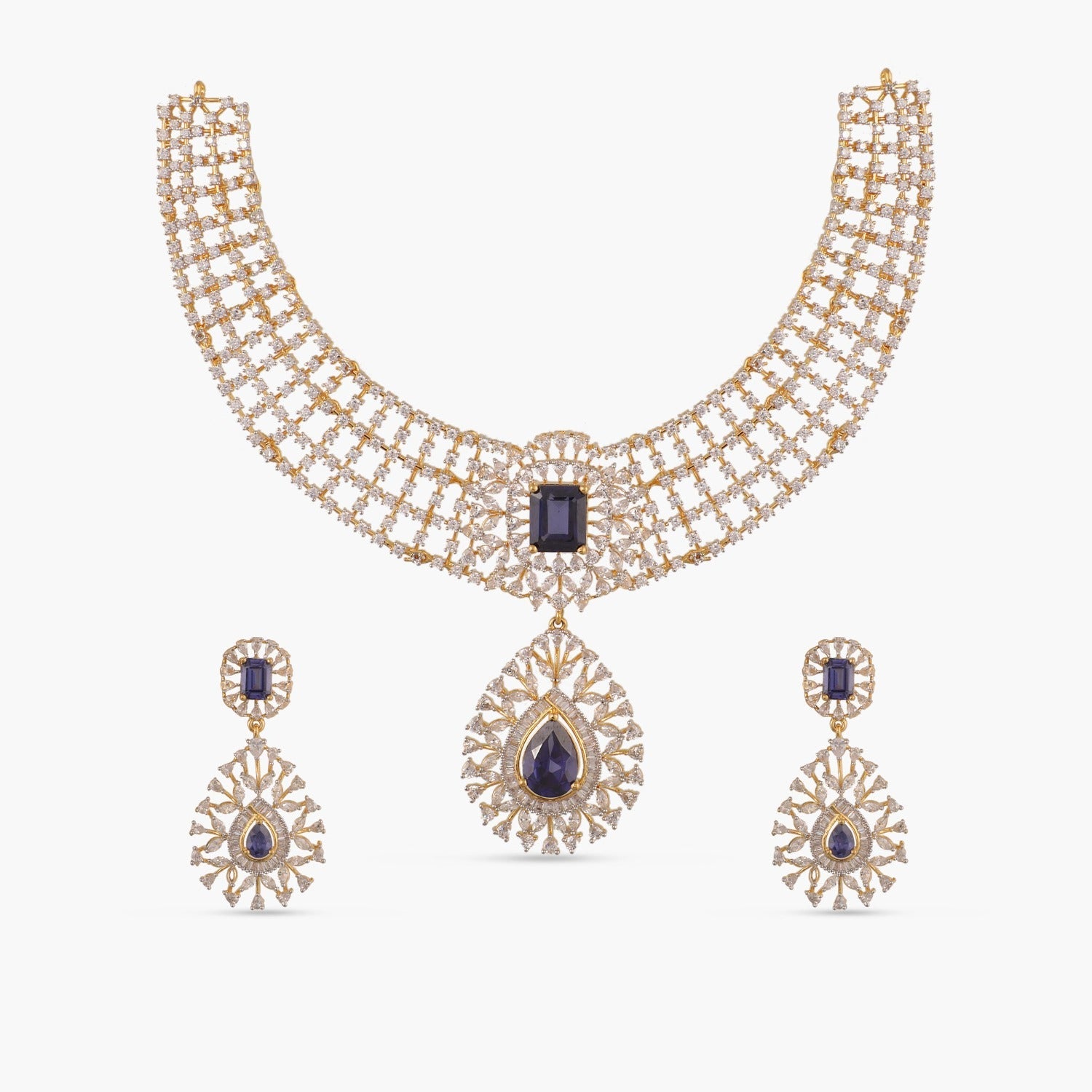 Necklaces Star Shine CZ Silver Necklace Set