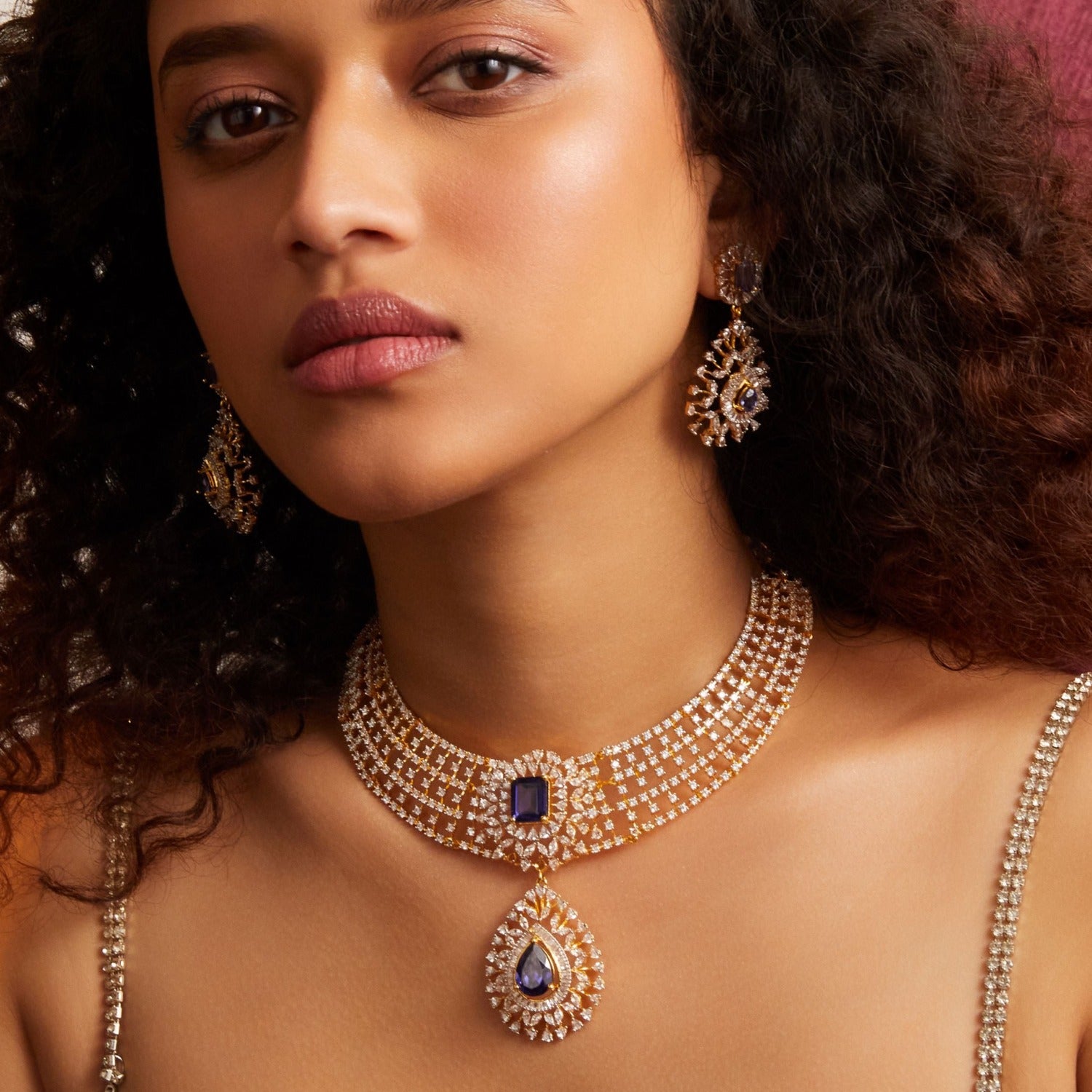 Necklaces Star Shine CZ Silver Necklace Set