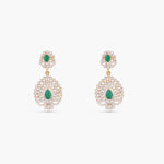 Necklaces Cascading Green Stone Silver CZ Necklace Set