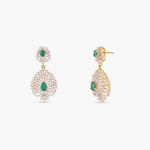 Necklaces Cascading Green Stone Silver CZ Necklace Set