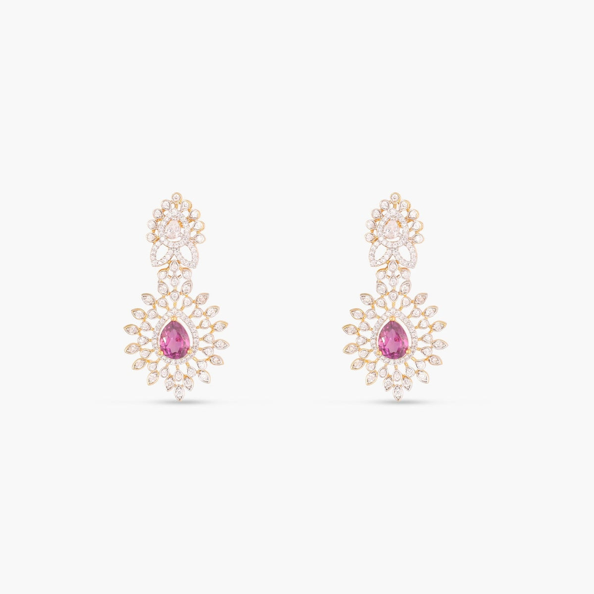 Necklaces Pink Serenity Multi-Layered Silver CZ Necklace Set