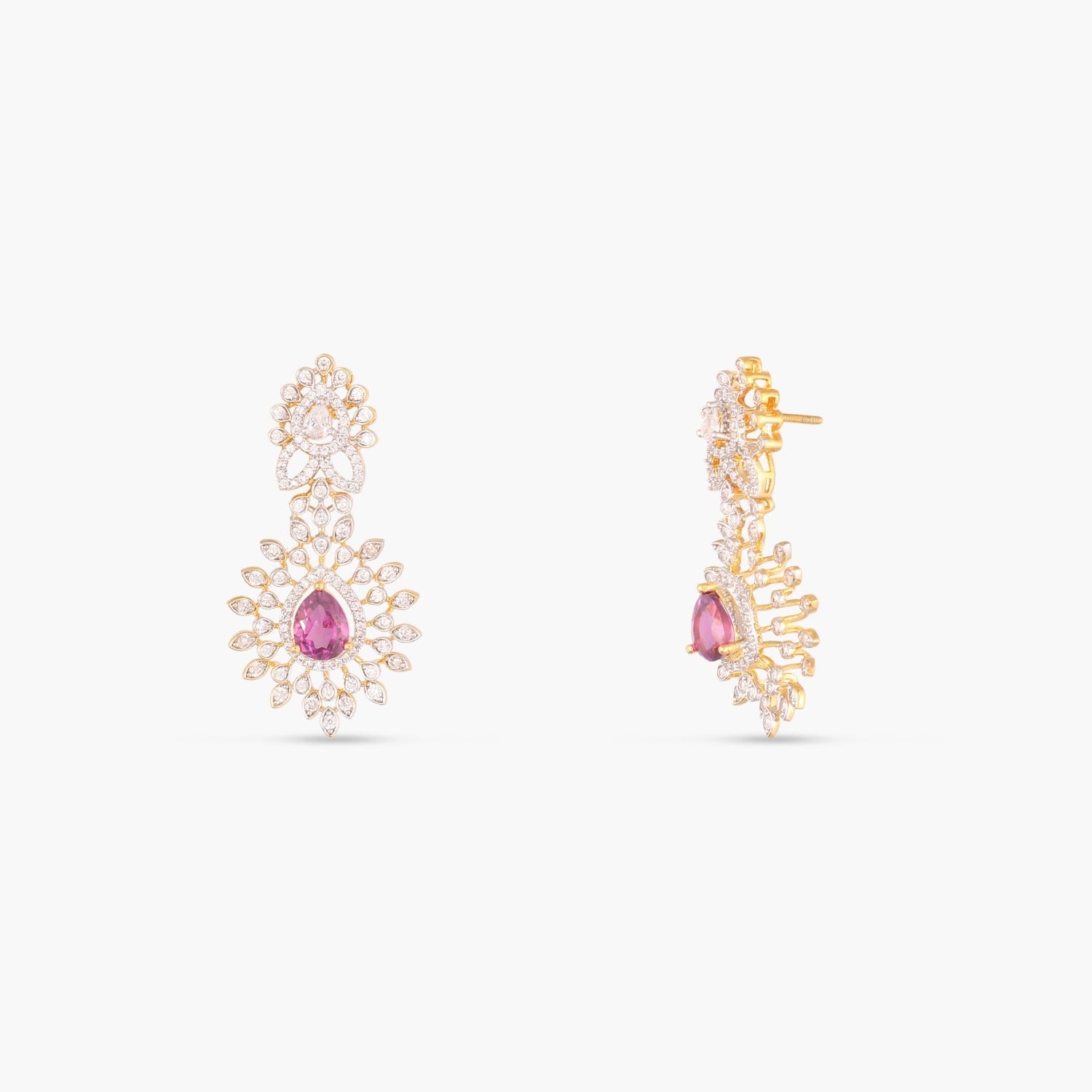 Necklaces Pink Serenity Multi-Layered Silver CZ Necklace Set