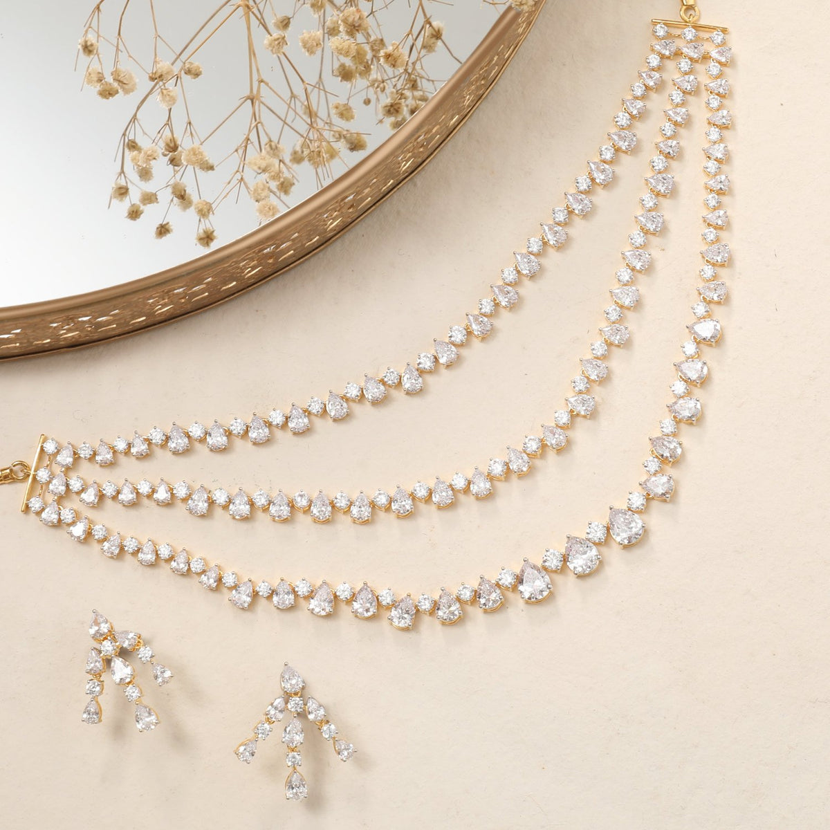 Trisha Layered CZ Necklace Set