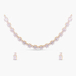 Necklace Cascading Emerald Cut CZ Silver Necklace Set
