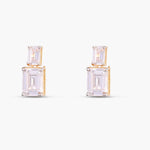 Necklace Cascading Emerald Cut CZ Silver Necklace Set