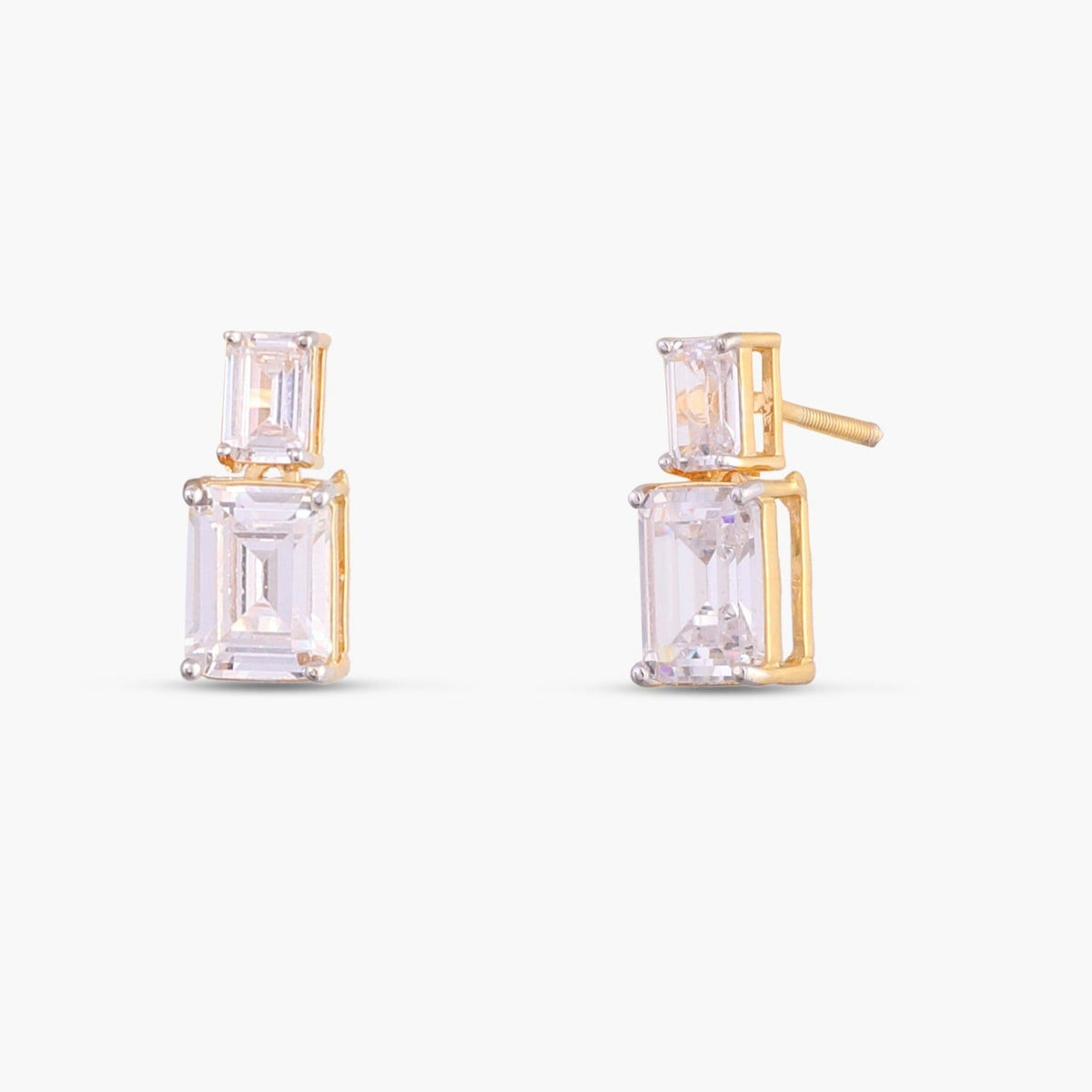 Necklace Cascading Emerald Cut CZ Silver Necklace Set