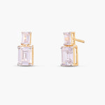 Necklace Cascading Emerald Cut CZ Silver Necklace Set