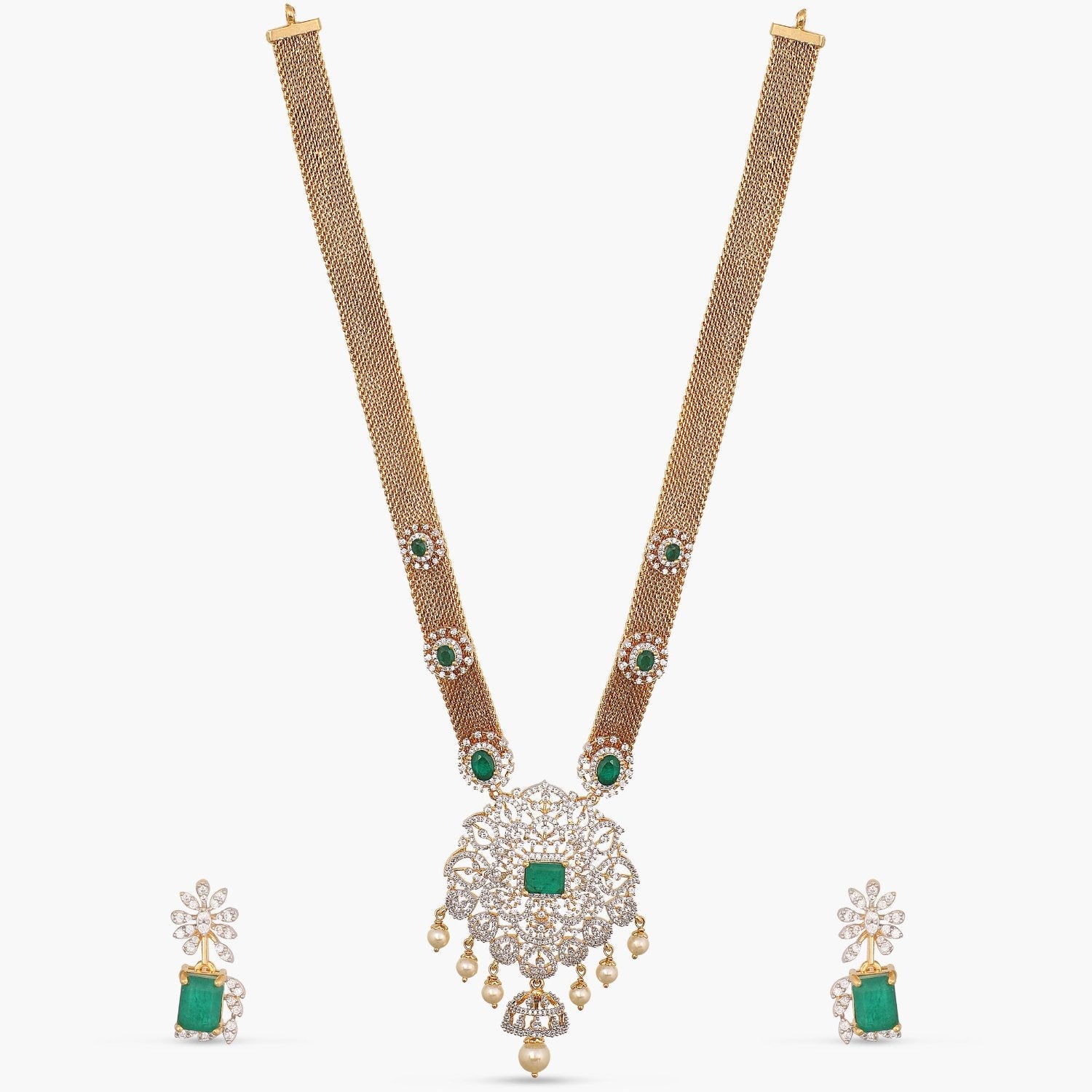 Necklace Aloka Silver CZ Necklace set