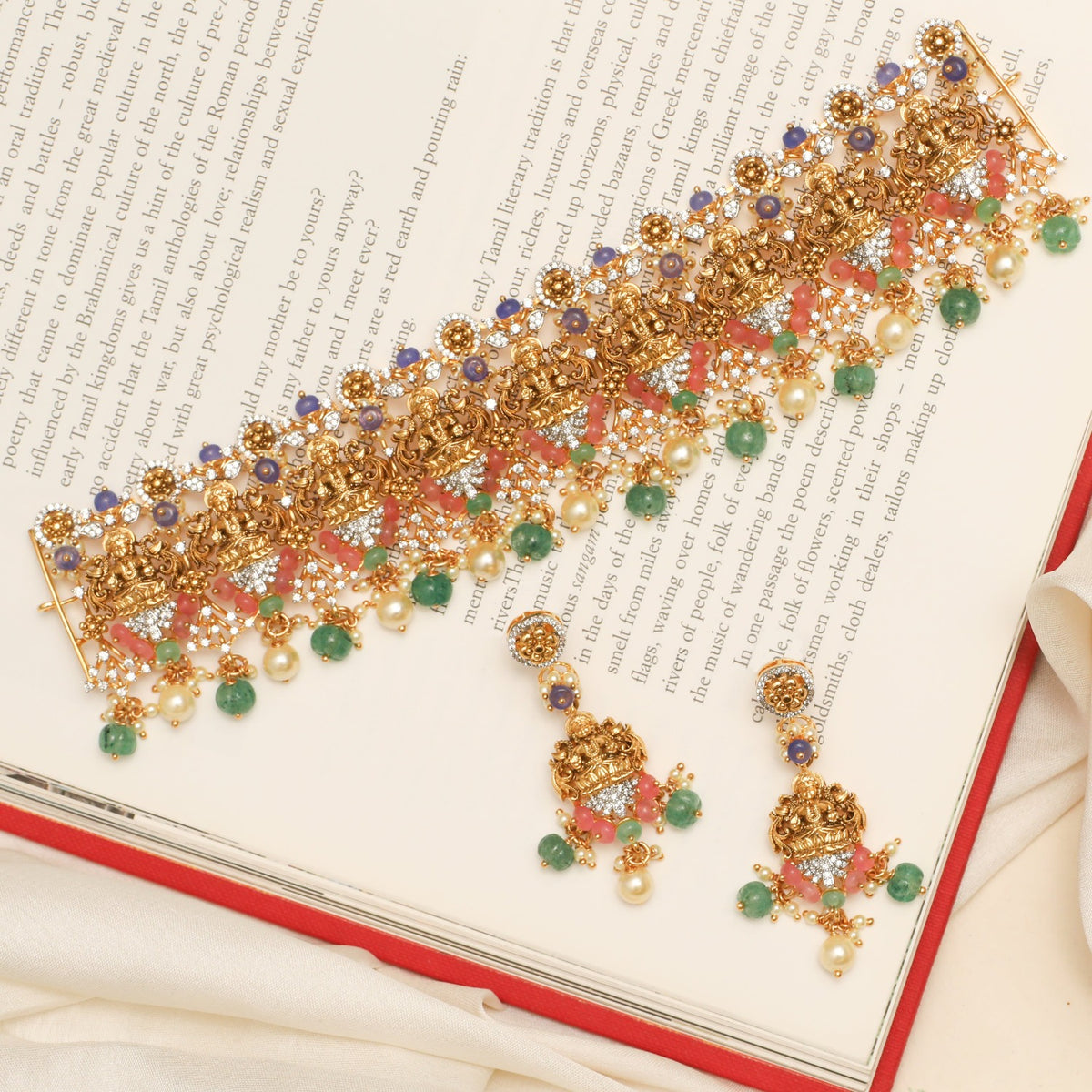 Ananya  Antique Silver Choker Set