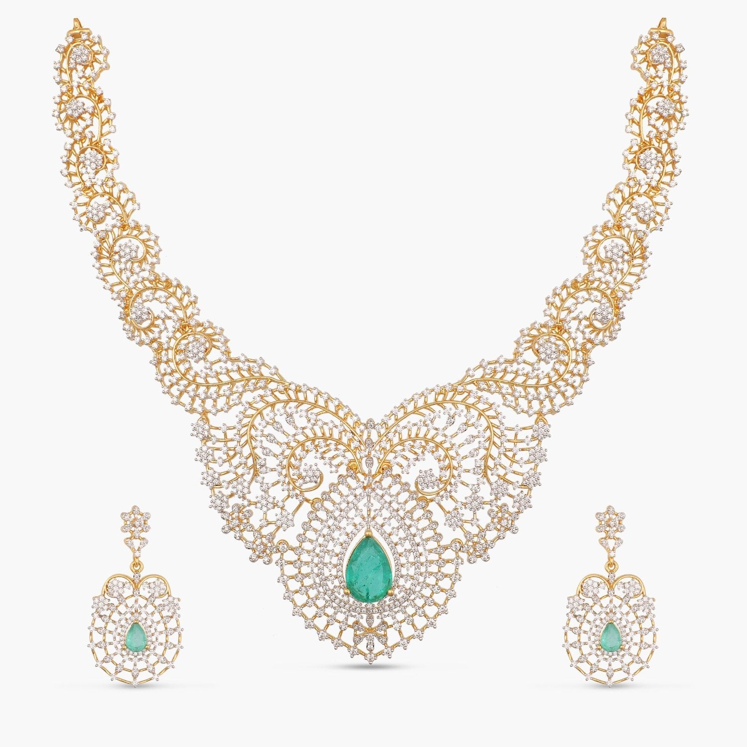 Necklaces Tara Silver CZ Necklace set