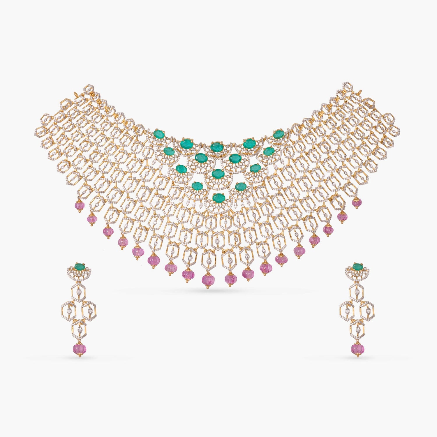Choker Prisha CZ Silver Choker Set