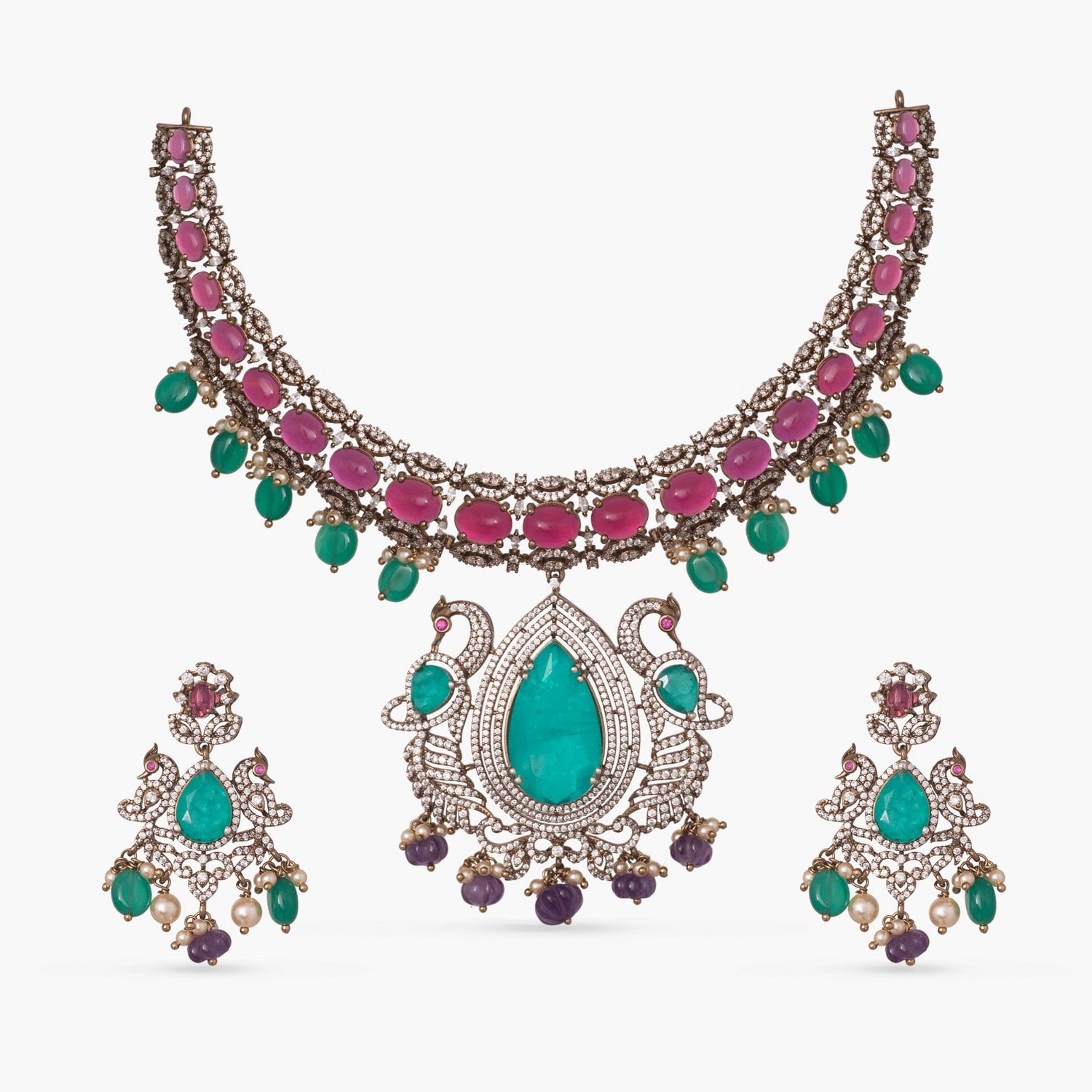 Necklace Vamika Moissanite Silver Necklace Set
