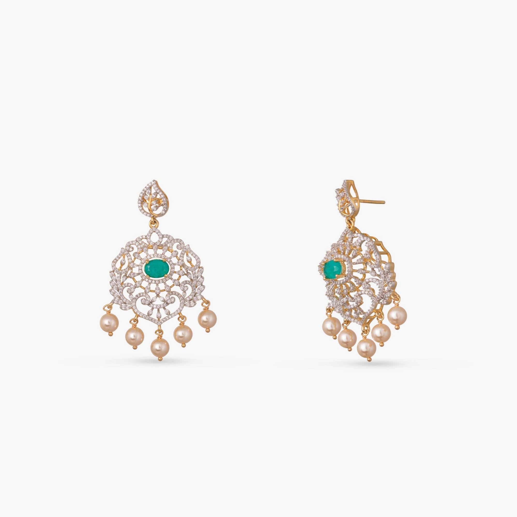 Neela Gold-Plated CZ Silver Necklace Set