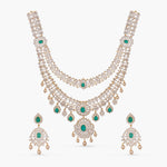 Necklace Rhea Double Layered CZ Silver Necklace Set