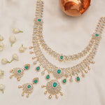 Necklace Rhea Double Layered CZ Silver Necklace Set