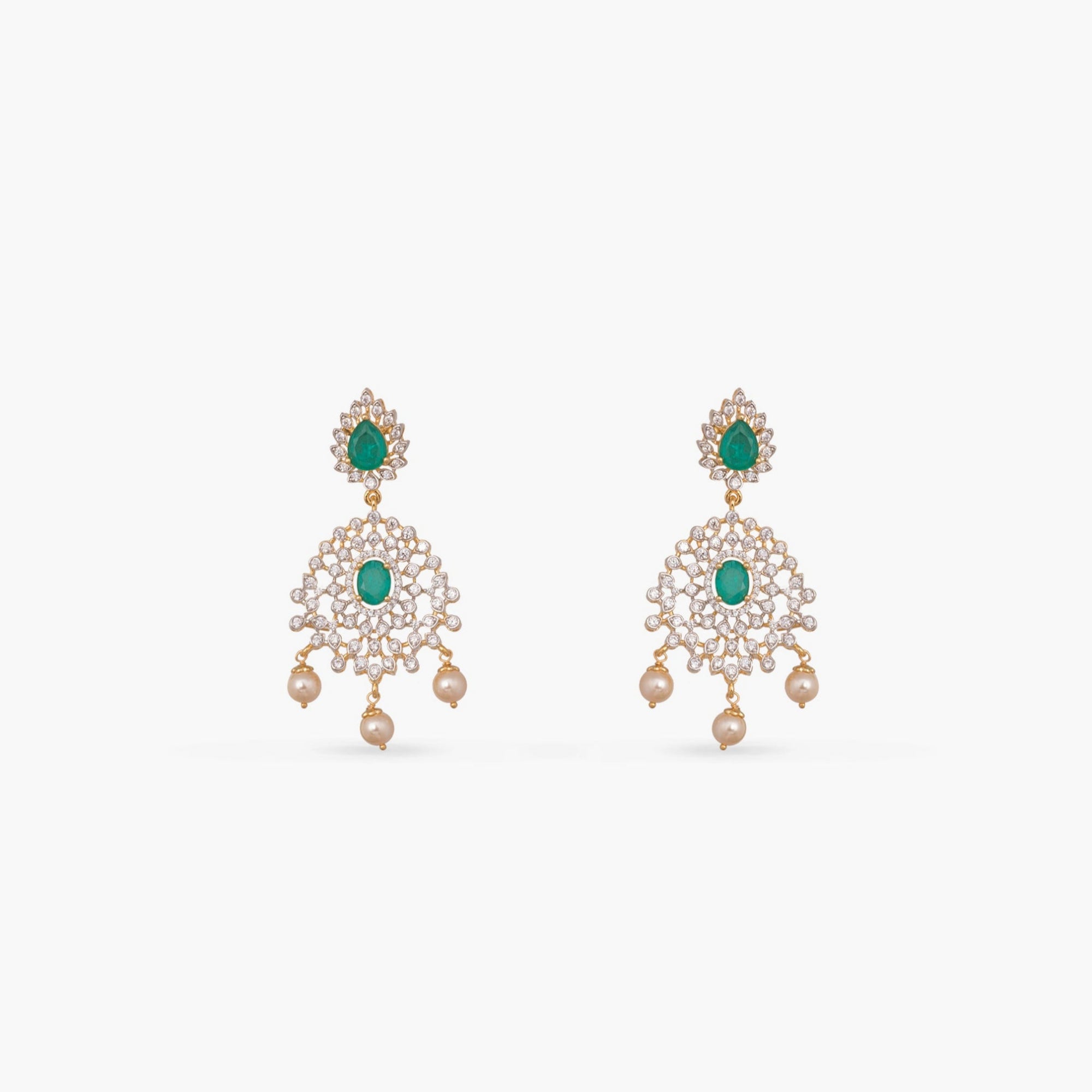 Rhea Double Layered CZ Silver Necklace Set