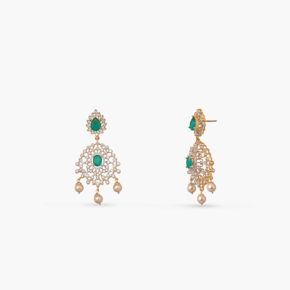 Rhea Double Layered CZ Silver Necklace Set