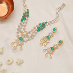 Necklace Pushpa Floral Layered CZ Silver Necklace Set
