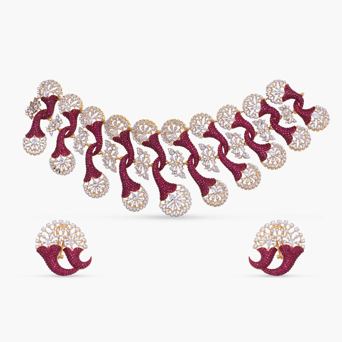 Naia CZ Silver Choker Set
