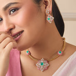 Meera CZ Silver Necklace Set