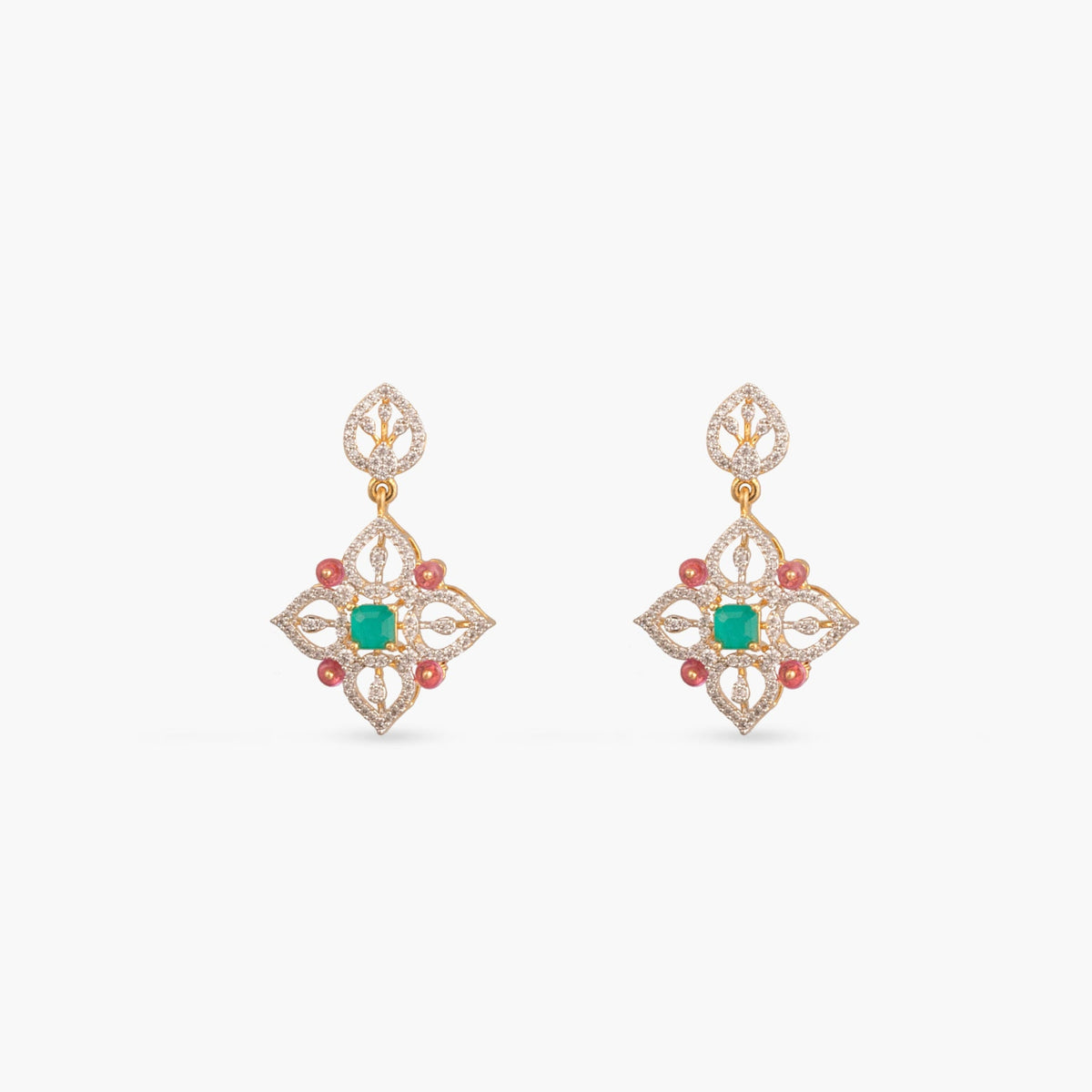 Meera CZ Silver Necklace Set