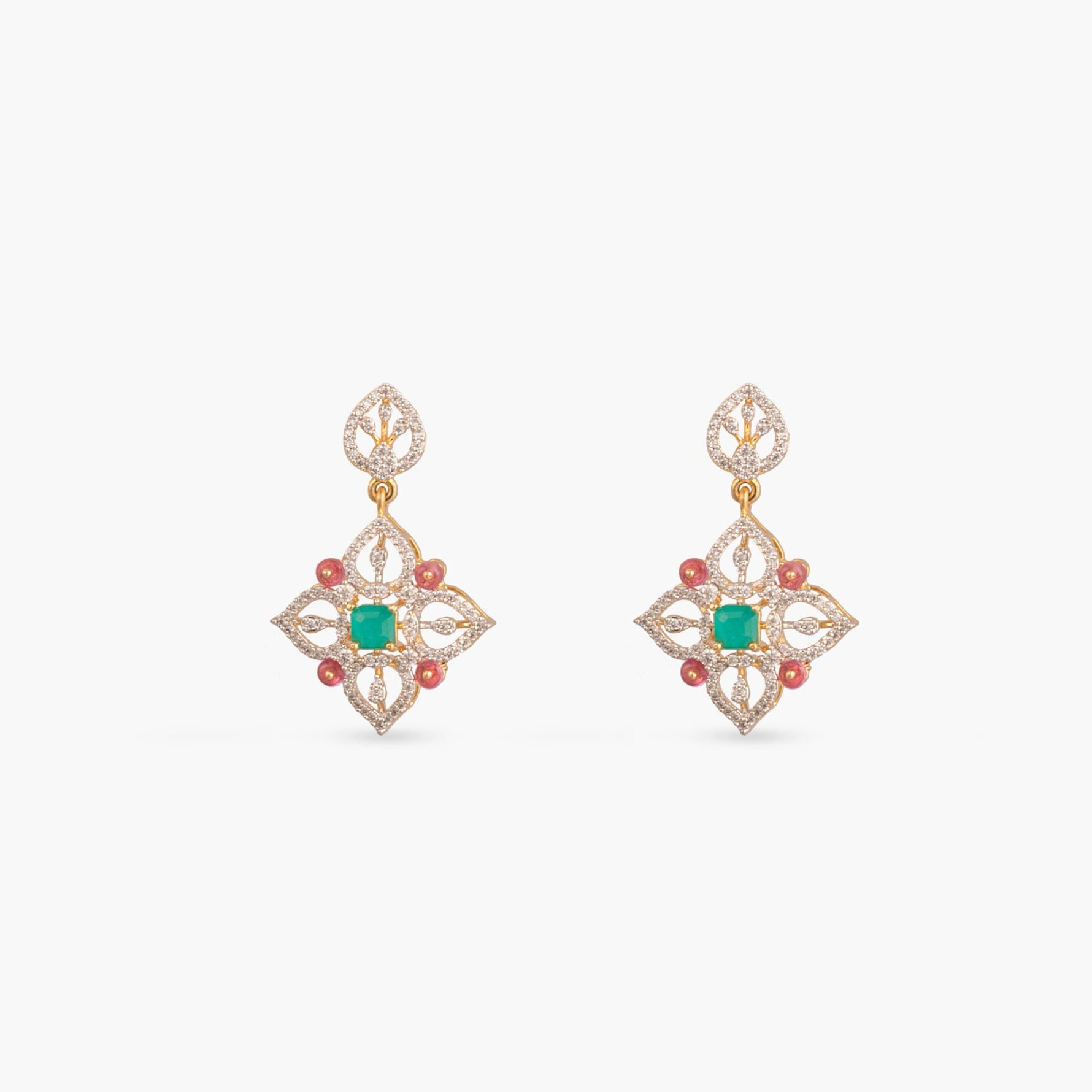 Meera CZ Silver Necklace Set