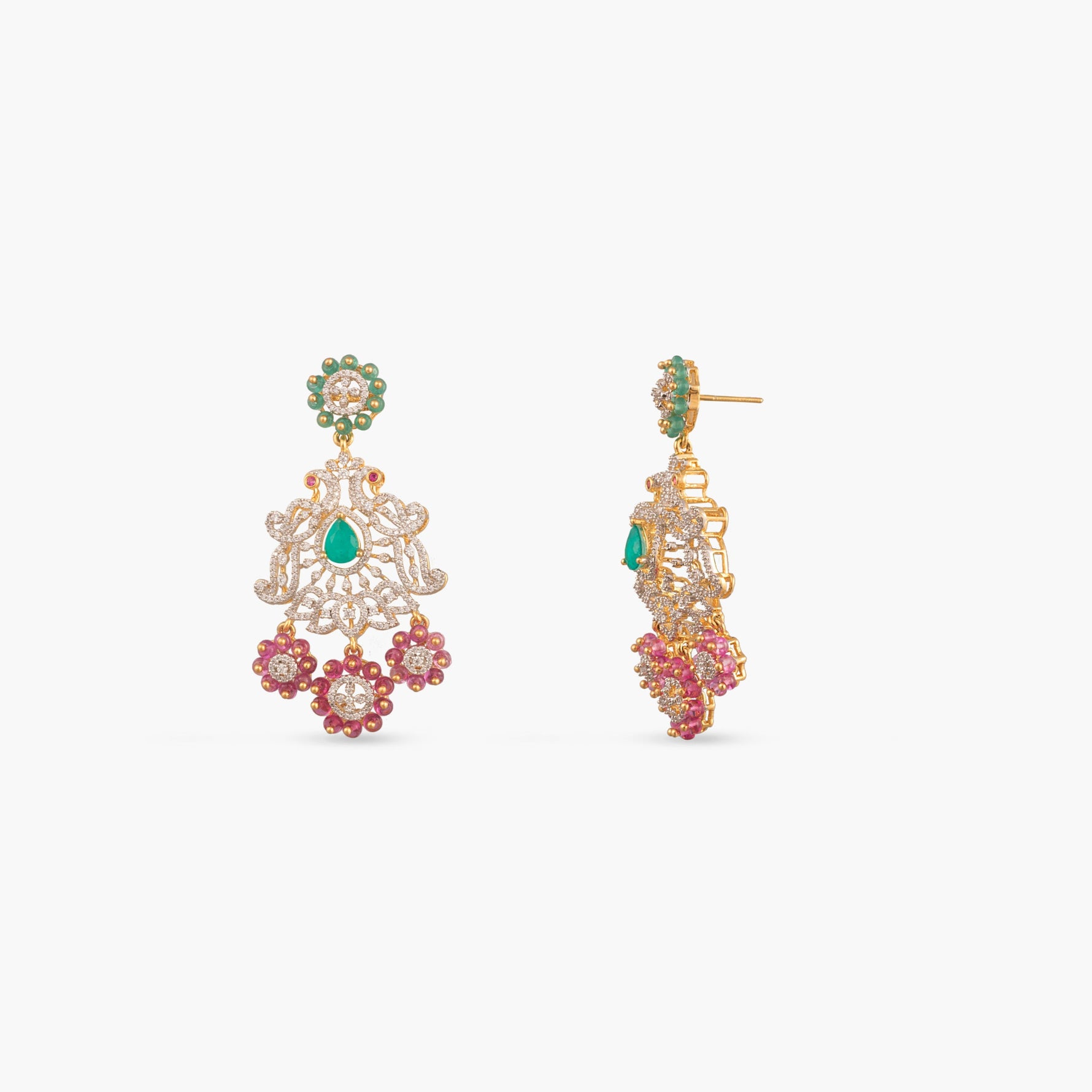 Sitara CZ Layered Silver Necklace Set