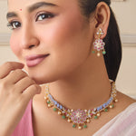 Ria CZ Silver Necklace Set