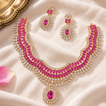 Swari CZ Silver Necklace Set