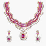 Swari CZ Silver Necklace Set