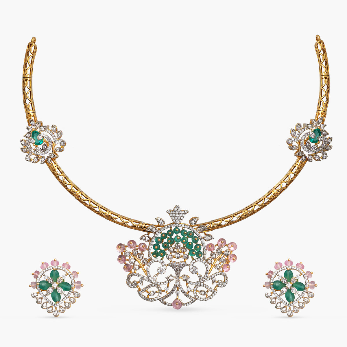 Avira CZ Silver Necklace Set