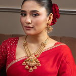 Aishani Silver Temple Necklace Set