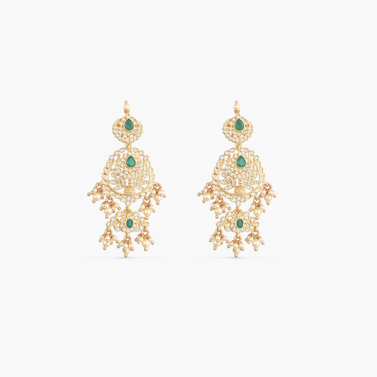 Nalina Gold Plated CZ Silver Guttapusalu Necklace Set