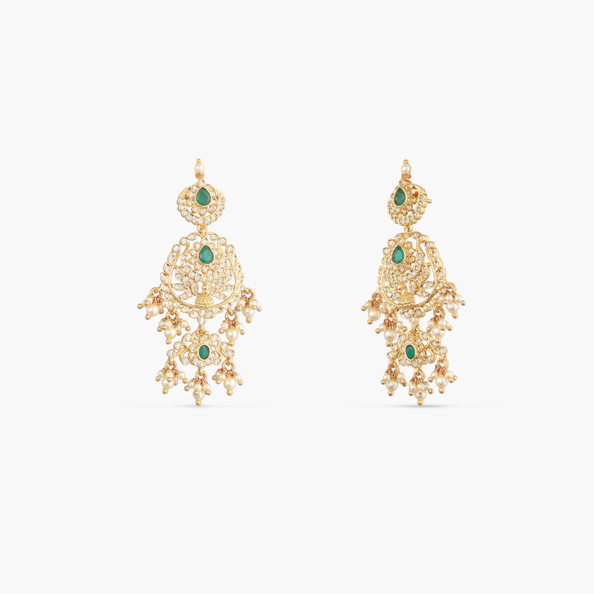 Nalina Gold Plated CZ Silver Guttapusalu Necklace Set