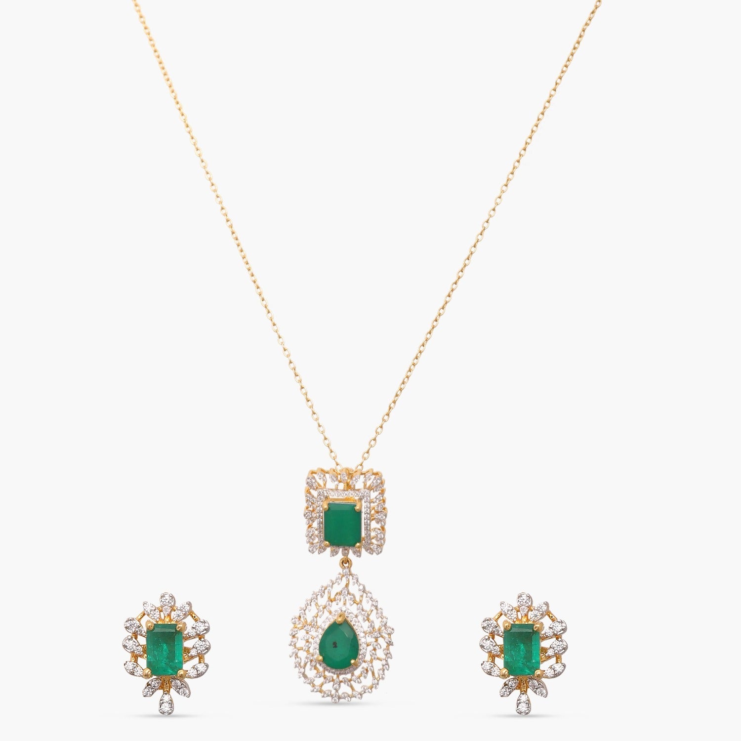Pendants Verda CZ Silver Pendant Set