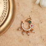 Vihitha Kempu Jadau SIlver Nose Ring