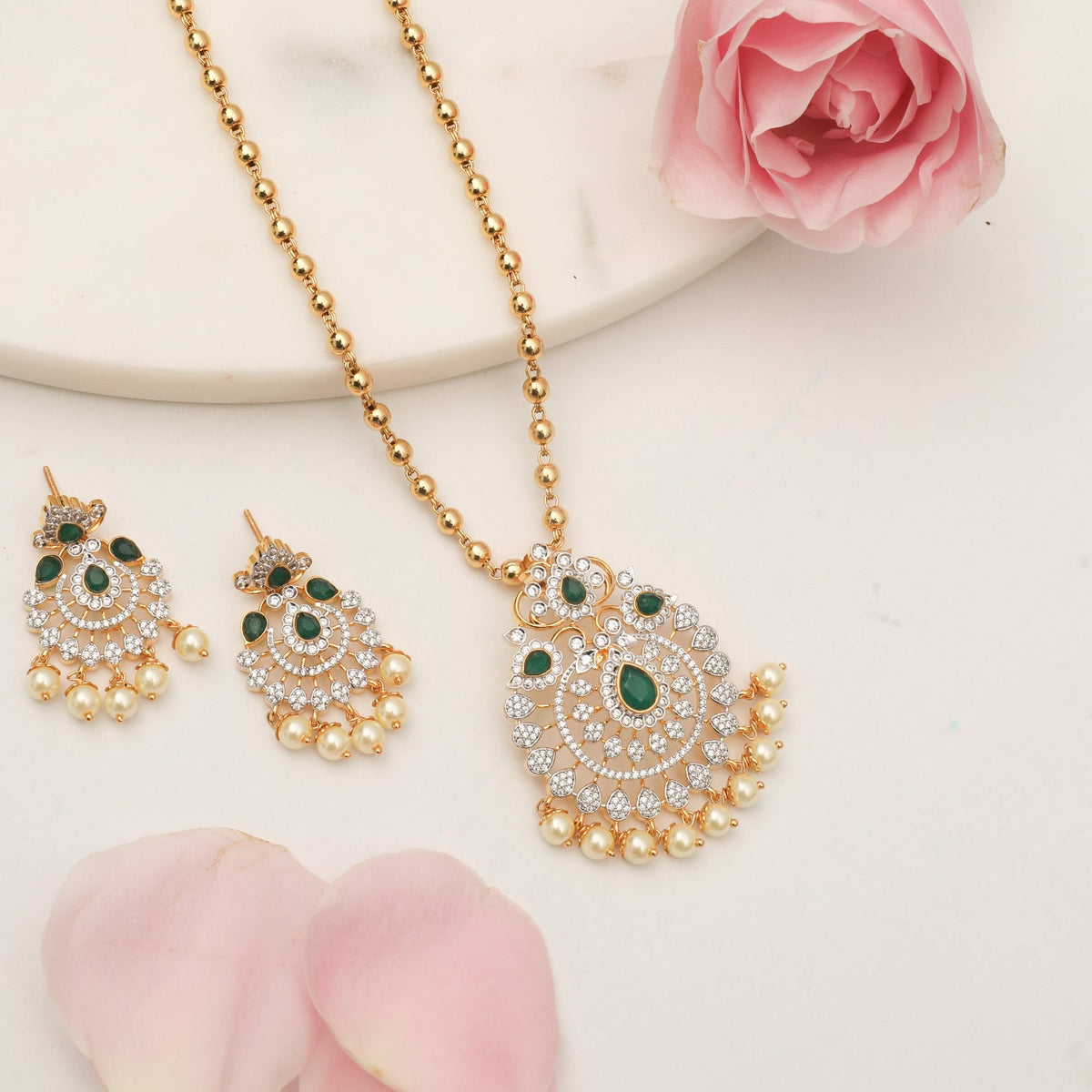 Pendants Cora CZ Silver Pendant Set